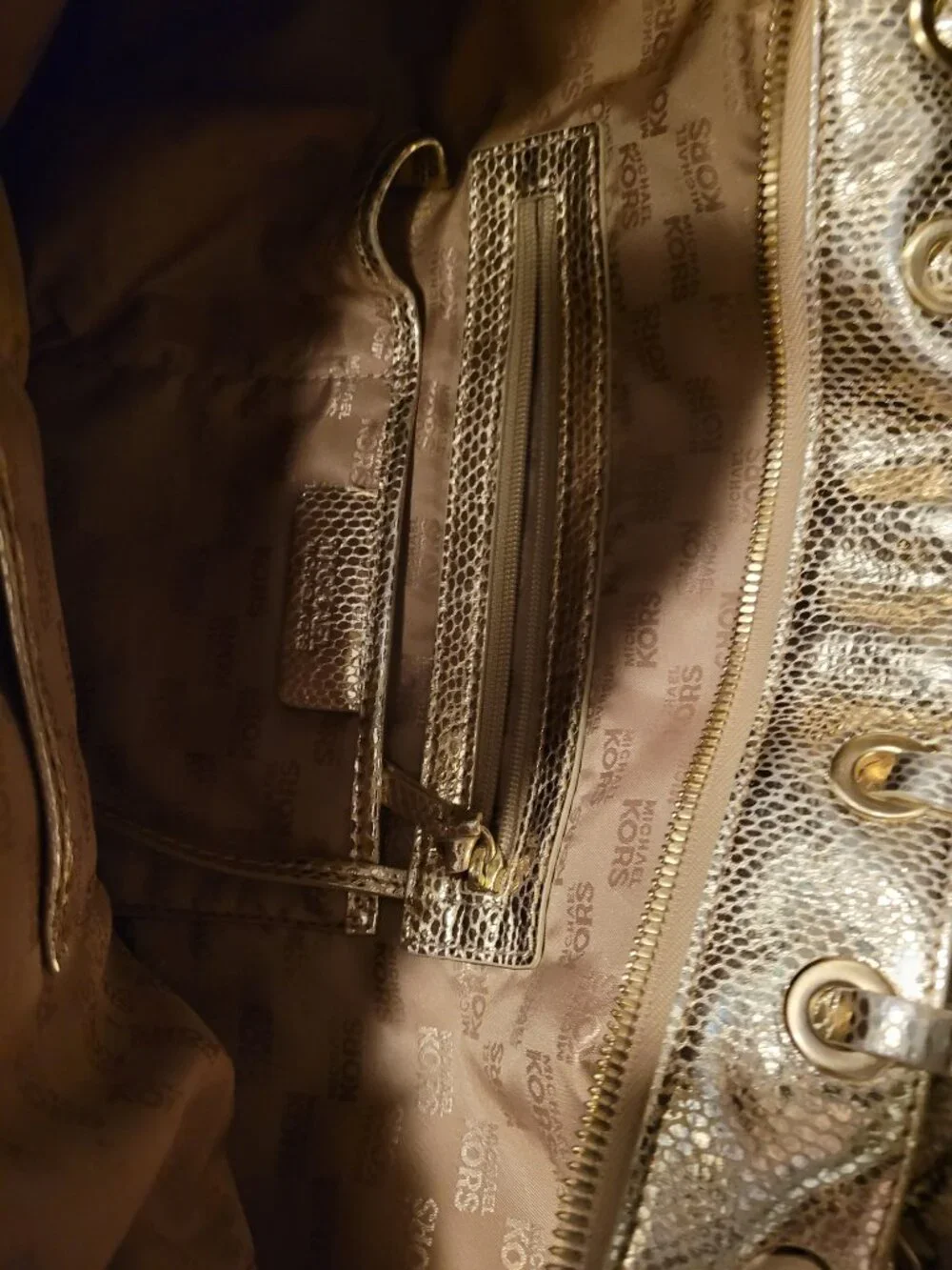 Michael Kors Gold top handle Purse - Picture 6 of 8